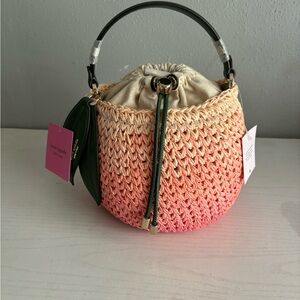 kate spade 3D peach bellini woven novelty crossbody
